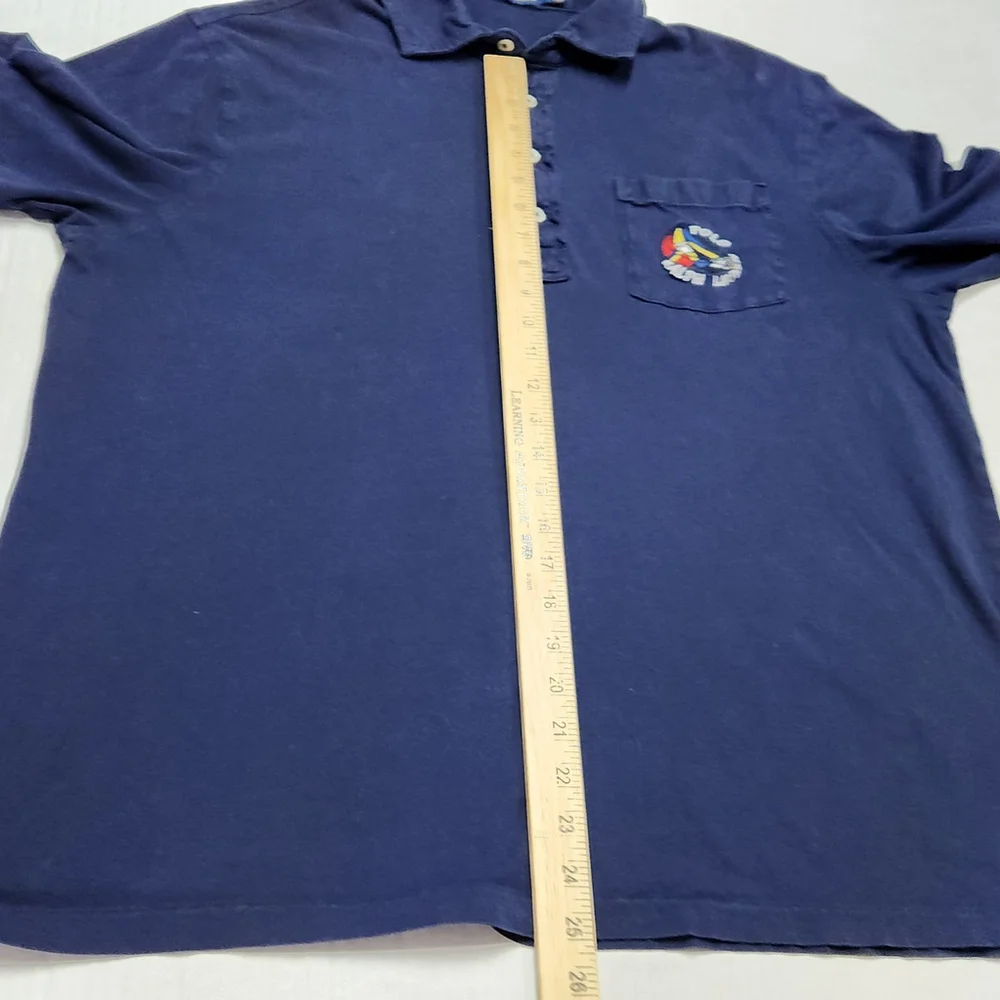 Polo Ralph Lauren Sailboat Pocket Polo Shirt Mens Large Navy Yacht Club USA